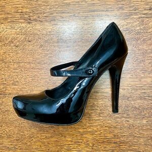 ALDO black patent leather platform stiletto heels-size 37 (US size 6.5)